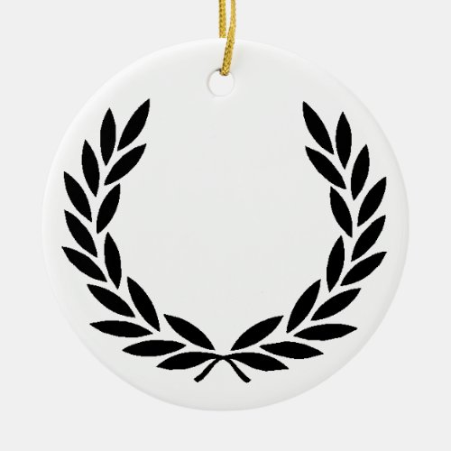 Black Laurel Wreath Ceramic Ornament