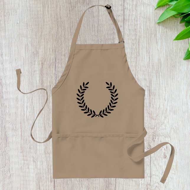 Black Laurel Wreath Greek Olive Branch Adult Apron (Creator Uploaded)