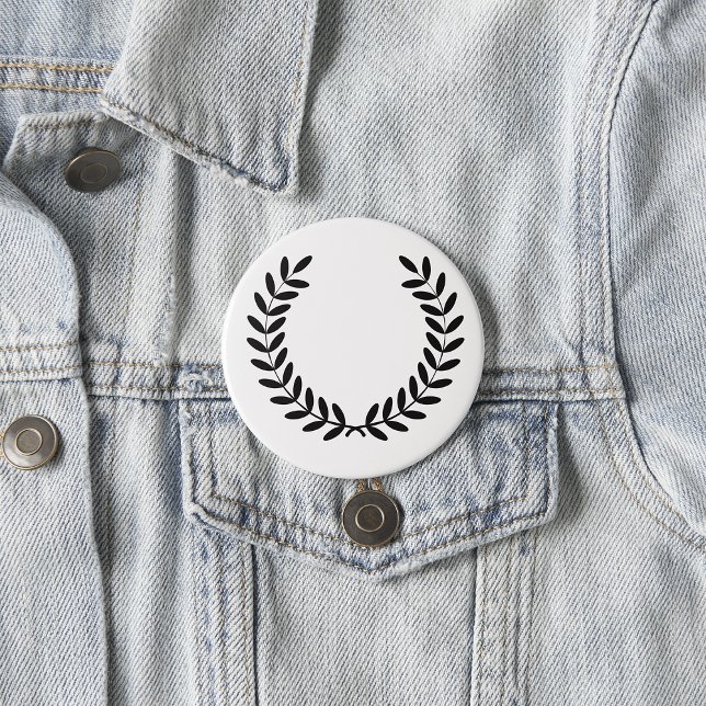 Black Laurel Wreath Greek Olive Branch Button (Creator Uploaded)