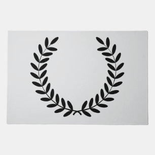 Black Laurel Wreath Greek Olive Branch Doormat