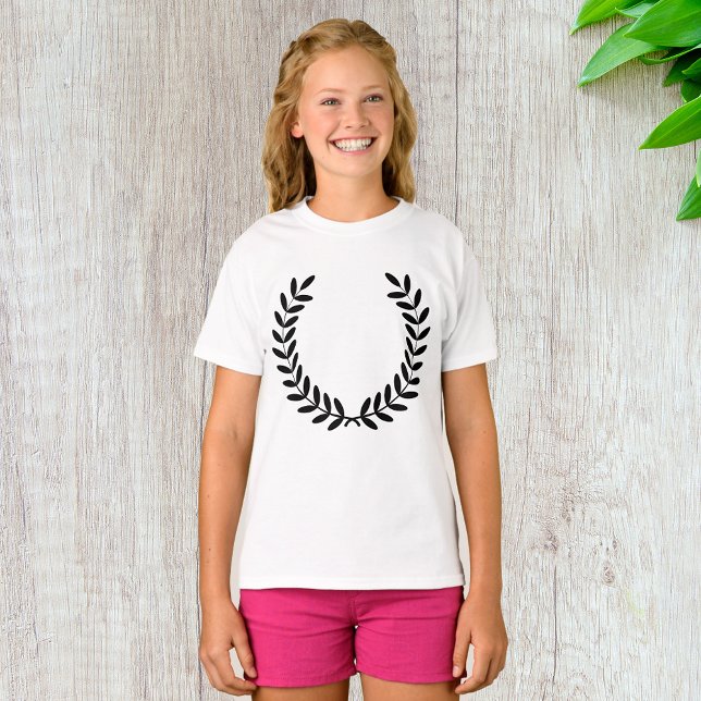 Black Laurel Wreath Greek Olive Branch T-Shirt (Creator Uploaded)