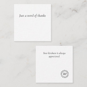 Black laurel wreath monogrammed note card