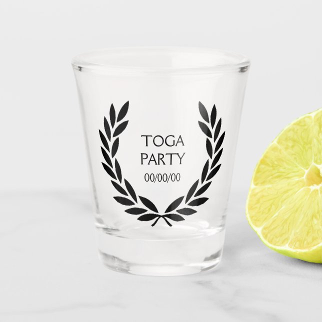 Black Laurel Wreath Shot Glass (Front)