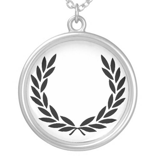 Black Laurel Wreath Silver Plated Necklace