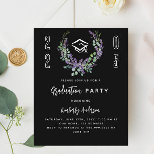 Black lavender 2026 Graduation Party invitation