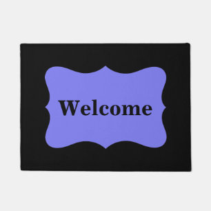 Black Lavender Purple Welcome Custom Doormat