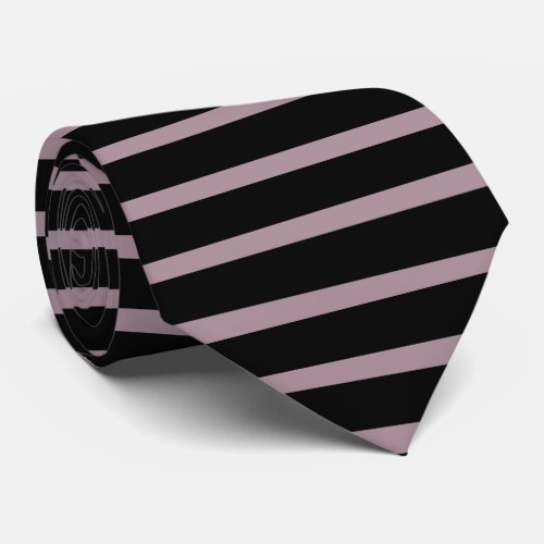 Black lavender stripe pattern tie