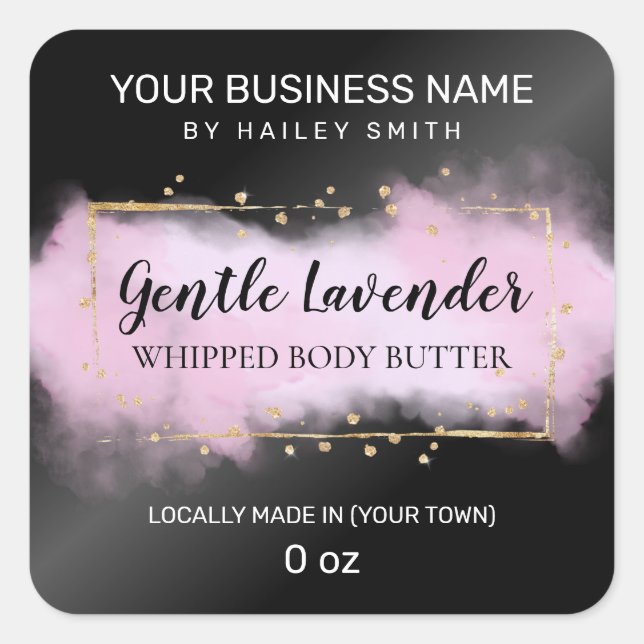 Black Lavender Whipped Body Butter Square Sticker (Front)