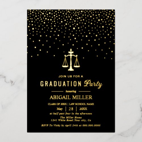 Black Law school Class Of 2026 graduation confetti