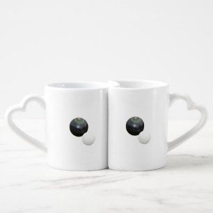 Black Lawn Bowl And Jack, Coffee Mug Set