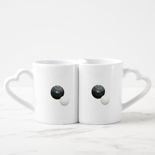 Black Lawn Bowl And Jack, Coffee Mug Set (Front Nesting)
