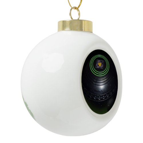 Black Lawn Bowl, Ceramic Ball Christmas Ornament