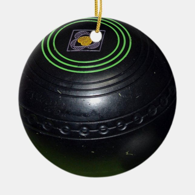 Black Lawn Bowl, Ceramic Ornament (Front)
