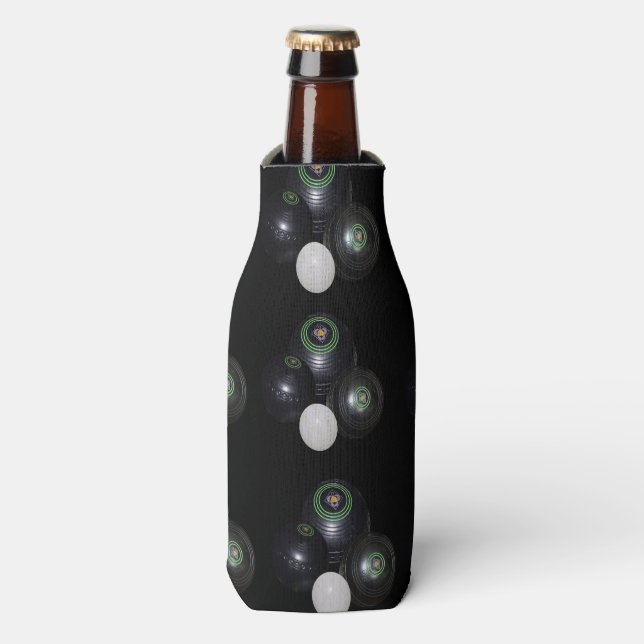 Black  Lawn Bowls And Kitty, Bottle Cooler (Bottle Front)