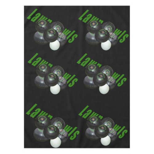Black Lawn Bowls And Logo Tablecloth