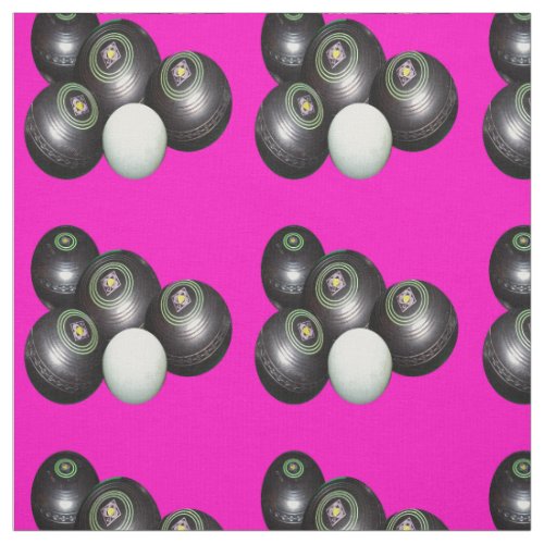 Black Lawn Bowls On Hot Pink Fabric