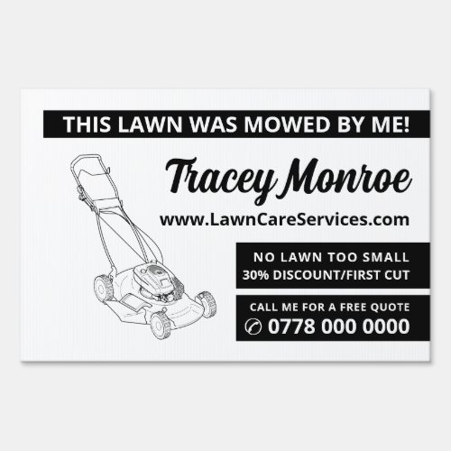 Black Lawn_Mower Lawn Care Services Advertising Sign