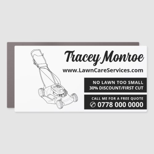 Black Lawn_Mower Lawn Care Services Car Magnet