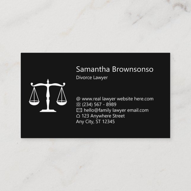Black Lawyer Law Office Business Card (Back)