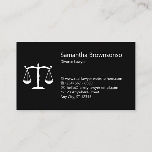 Black Lawyer Law Office Business Card
