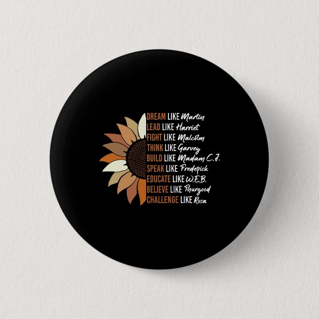 Black Leader Black History Month Dream Like Martin Button (Front)