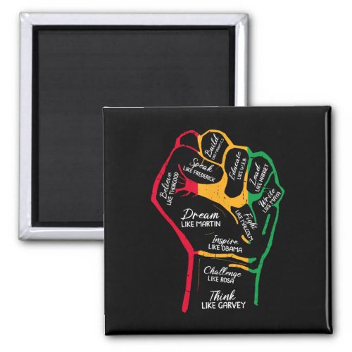 Black Leaders Power Fist Hand Black History Month  Magnet