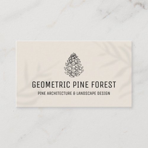 Black Leaf Shadow Forest Tree Rustic Pine Cone Business Card