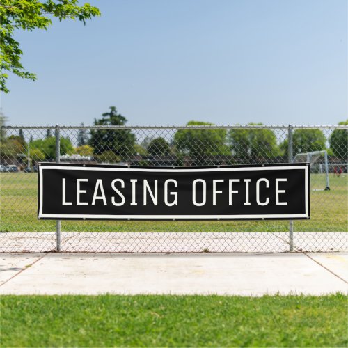 Black Leasing Office Sign Banner