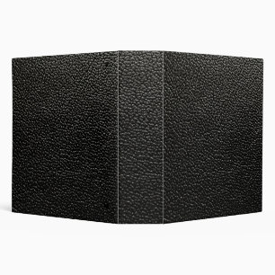 Black leather 3 ring binder