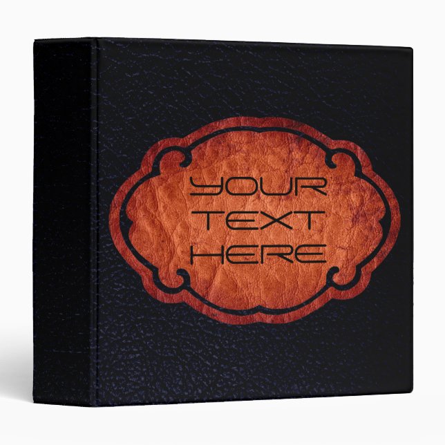 Black Leather 3 Ring Binder (Front/Spine)