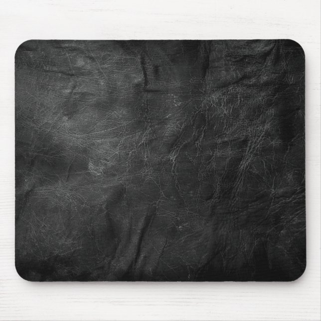 Black Leather Abstract Mouse Pad (Front)