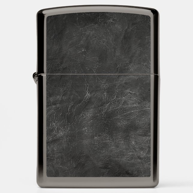 Black Leather Abstract Zippo Lighter (Front)