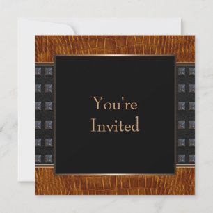 Black Leather All Occasion Invitation Template