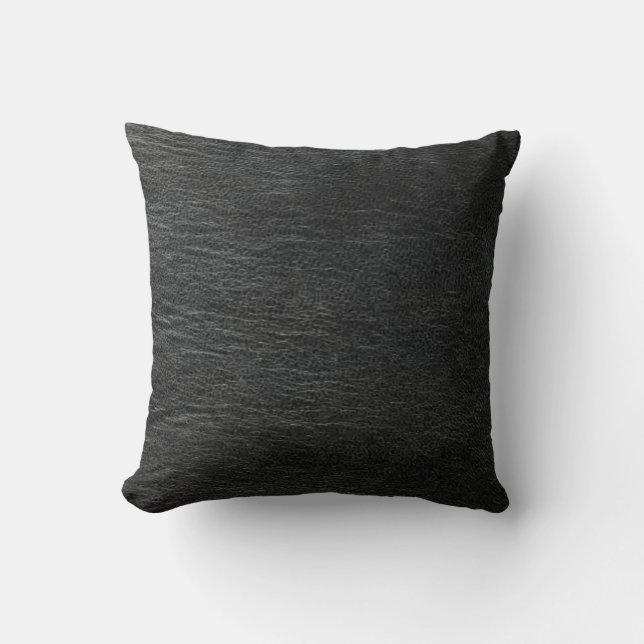 Black Leather American MoJo Pillow (Front)