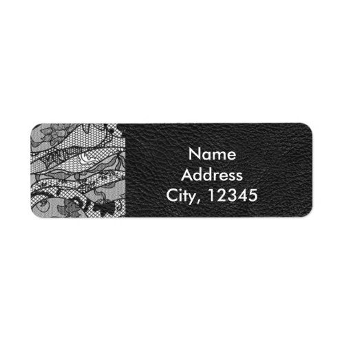 Black leather and lace address labels