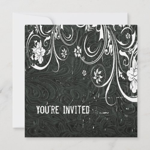 Black Leather and Lace Invitation
