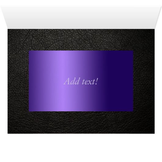 Black Leather and Purple Wave Greeting Card (Inside Horizontal (Bottom))