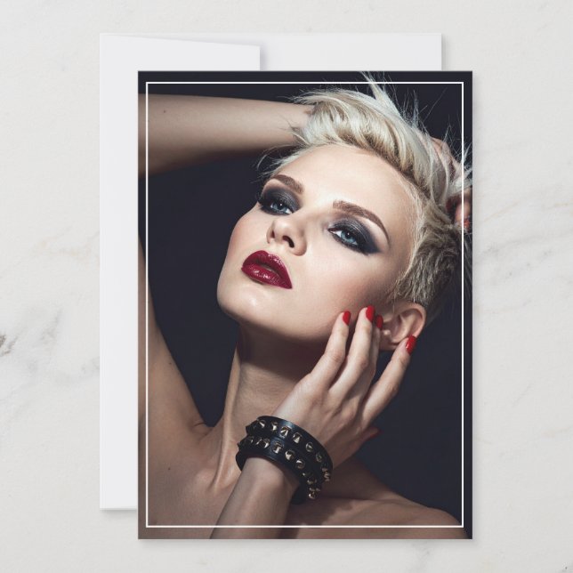 Black Leather Anniversary/Valentine's Flat Card (Front)