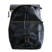 Black Leather Aruba Backpack With Custom Interior (Unzipped)