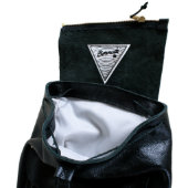 Black Leather Aruba Backpack With Custom Interior (Open)