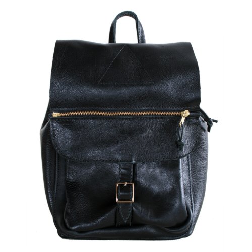 Black Leather Aruba Backpack With Custom Interior