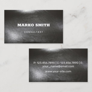 Black leather background elegant business card
