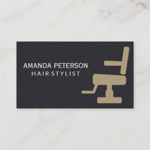 Black Leather Barber Salon Chair Business Card