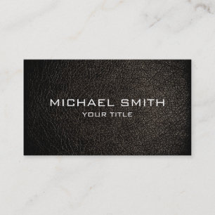 Black leather business card