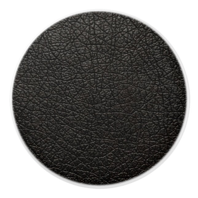 Black Leather Ceramic Knob (Front)