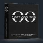 Black Leather Company Logo 3 Ring Binder<br><div class="desc">Simple black and white business template in modern minimalist style that can be easily updated with your company logo and text. Designed with a horizontal logo banner image (2560 x 1440 px), you can customize by changing the text and image using the fields provided, or use the "message" button to...</div>