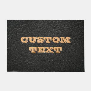 BLACK LEATHER CUSTOM DOOR MAT
