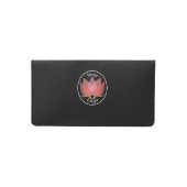 Black Leather Custom LOGO Checkbook Cover (Front)