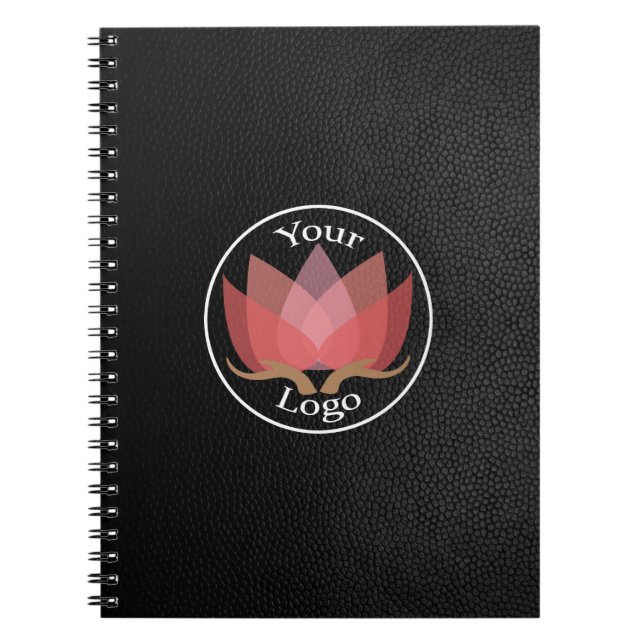 Black Leather Custom LOGO Notebook (Front)