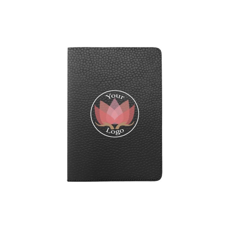 Black Leather Custom LOGO Passport Holder Zazzle